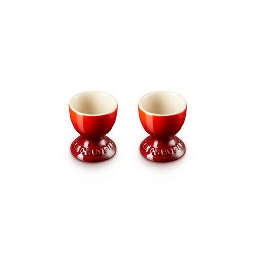Le Creuset aardewerken eierdopje set van 2 - kersenrood