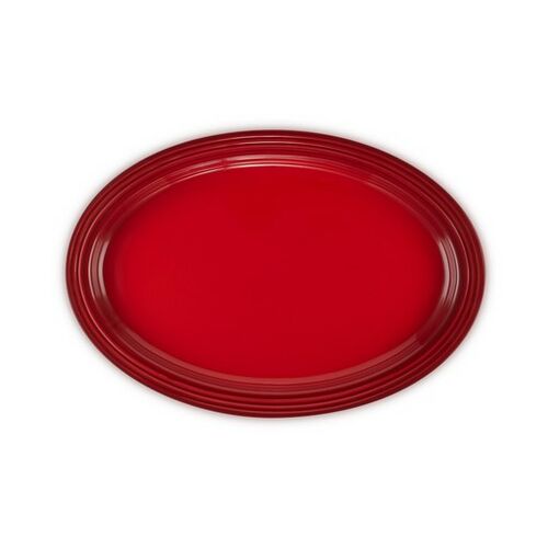 Le Creuset aardewerken ovale serveerschaal - 46 cm - kersenrood