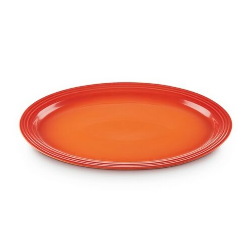 Le Creuset aardewerken ovale serveerschaal - 46 cm - oranjerood