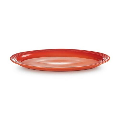 Le Creuset aardewerken ovale serveerschaal - 46 cm - oranjerood