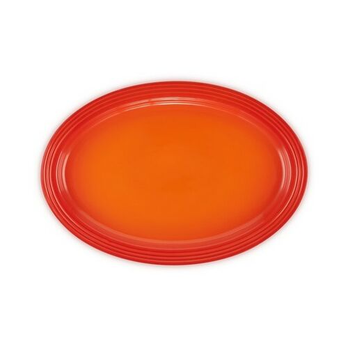 Le Creuset aardewerken ovale serveerschaal - 46 cm - oranjerood