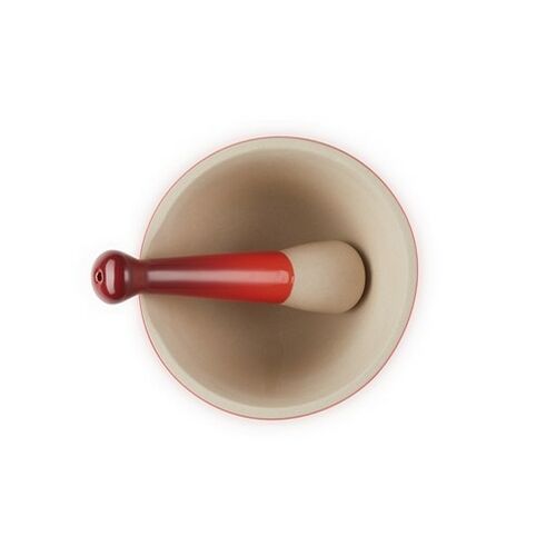 Le Creuset aardewerken vijzel - kersenrood