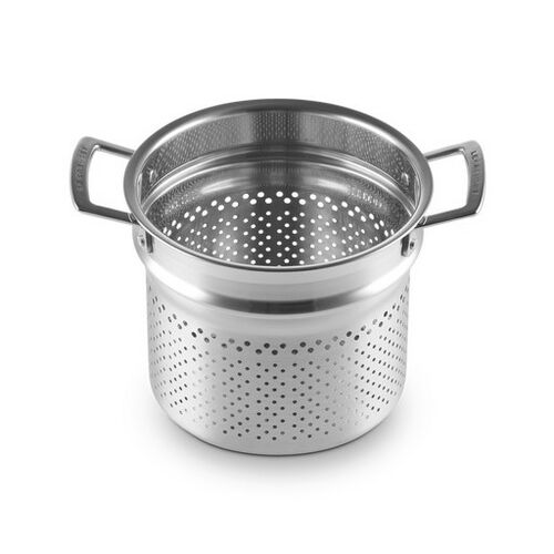 Le Creuset kookpan met pastamand en deksel - RVS - 20 cm / 5.0 liter
