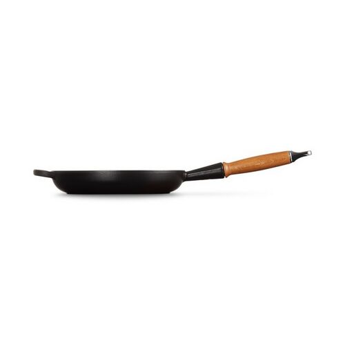 Le Creuset gietijzeren Signature koekenpan met houten handvat - 26 cm / 2.0 liter - mat zwart