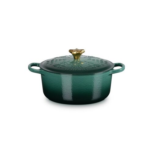Le Creuset gietijzeren ronde braadpan 24 cm / 4.2 liter - Xmas - Artichaut