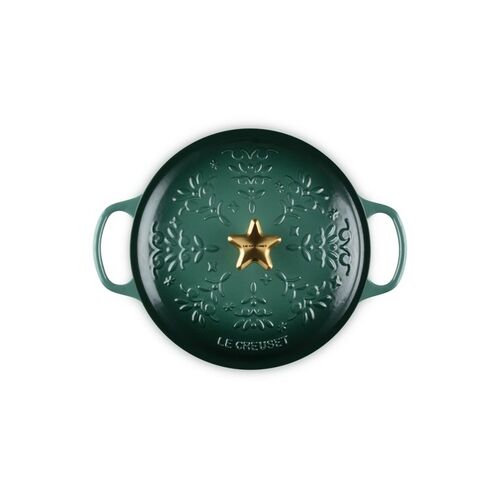 Le Creuset gietijzeren ronde braadpan 24 cm / 4.2 liter - Xmas - Artichaut