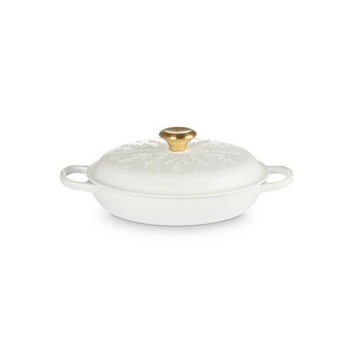 Le Creuset gietijzeren campagnard sneeuwvlokken 26 cm / 2.2 liter - wit