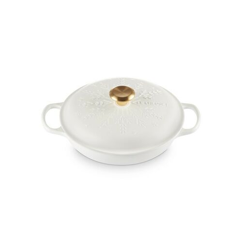 Le Creuset gietijzeren campagnard sneeuwvlokken 26 cm / 2.2 liter - wit