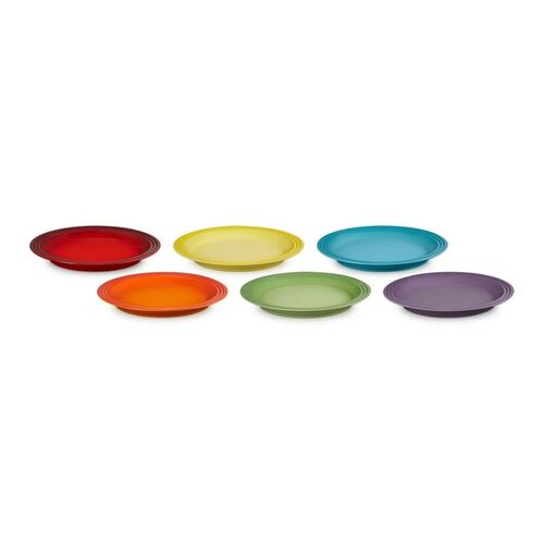 Le Creuset aardewerken dinerborden set  - 27 cm - regenboog