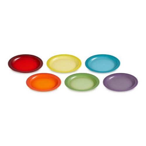 Le Creuset aardewerken dinerborden set  - 27 cm - regenboog