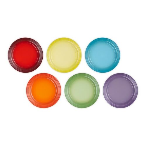 Le Creuset aardewerken dinerborden set  - 27 cm - regenboog