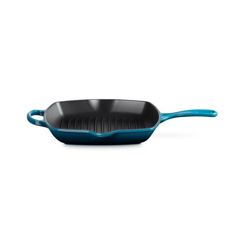 Le Creuset vierkante gietijzeren Grillit® - 26 cm - deep teal