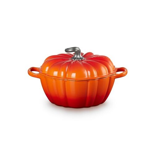 Le Creuset gietijzeren pompoen braad- stoofpan 24cm - oranjerood