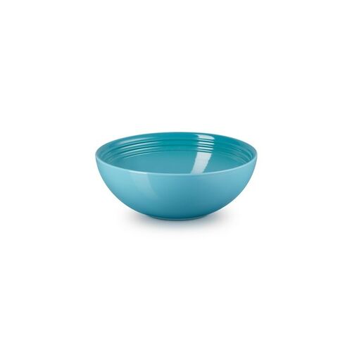 Le Creuset aardewerken serveerbowl - 24 cm - caribbean blue
