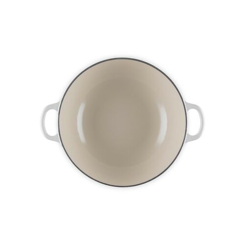Le Creuset gietijzeren marmite - 26 cm / 4.1 liter - Holly - wit