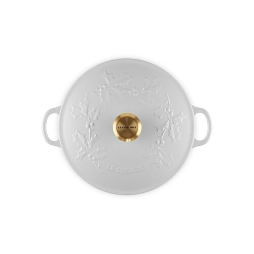 Le Creuset gietijzeren marmite - 26 cm / 4.1 liter - Holly - wit