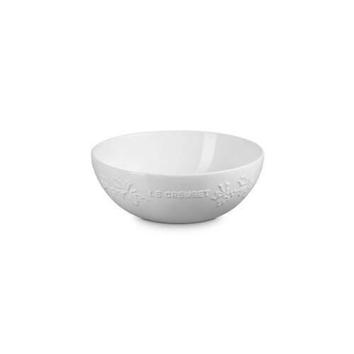 Le Creuset aardewerken serveerbowl Holly - 25 cm - wit