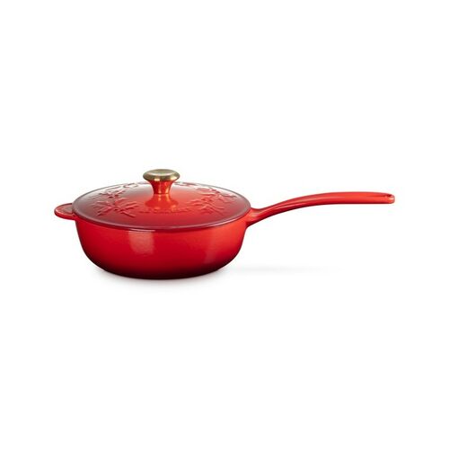 Le Creuset gietijzeren steelpan - Holly - kersenrood