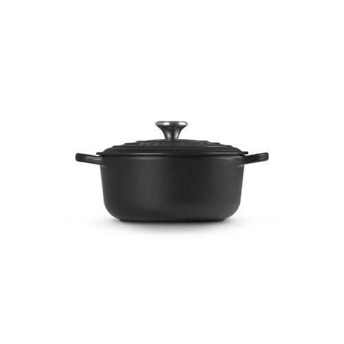 Le Creuset gietijzeren ronde braadpan 20 cm / 2.4 liter - mat zwart