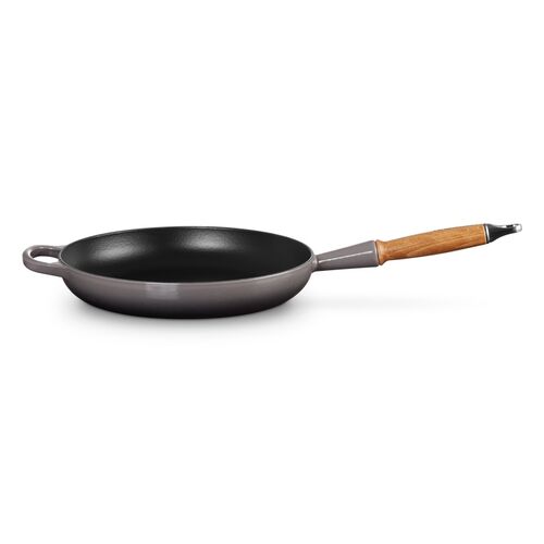Le Creuset gietijzeren Signature koekenpan met houten handvat - 28 cm / 2.6 liter - flint