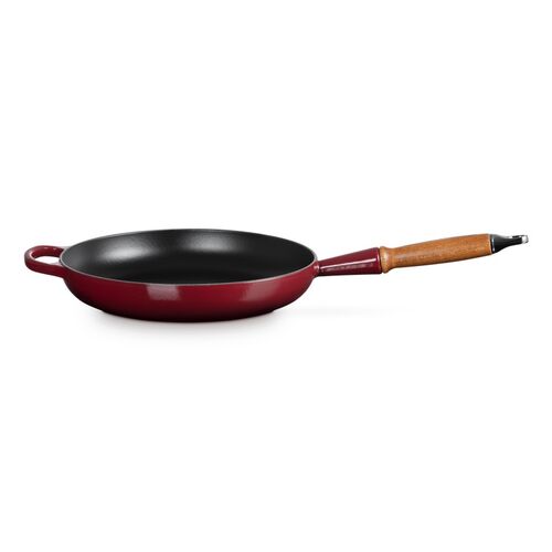 Le Creuset gietijzeren Signature koekenpan met houten handvat - 28 cm / 2.6 liter - garnet
