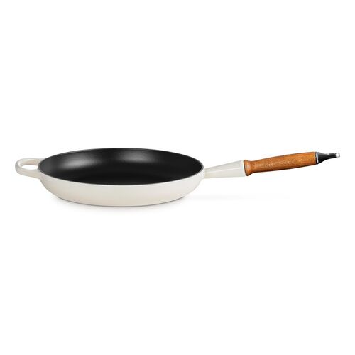Le Creuset gietijzeren Signature koekenpan met houten handvat - 28 cm / 2.6 liter - meringue