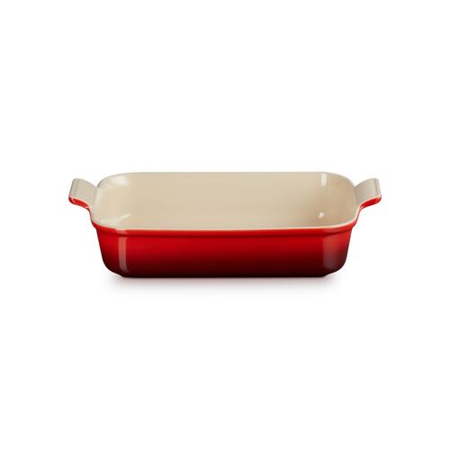 Le Creuset aardewerken rechthoekige ovenschaal - 32 cm / 3.80 liter - kersenrood