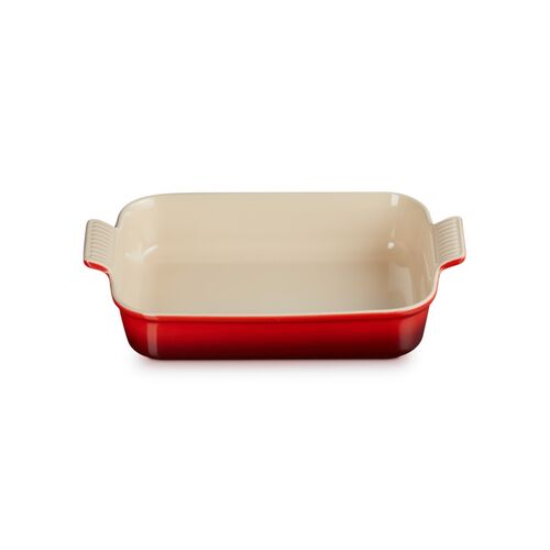 Le Creuset aardewerken rechthoekige ovenschaal - 32 cm / 3.80 liter - kersenrood