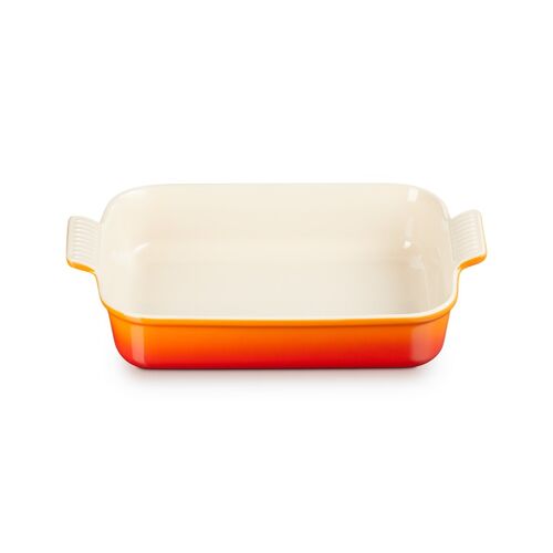 Le Creuset aardewerken rechthoekige ovenschaal - 32 cm / 3.8 liter - oranjerood