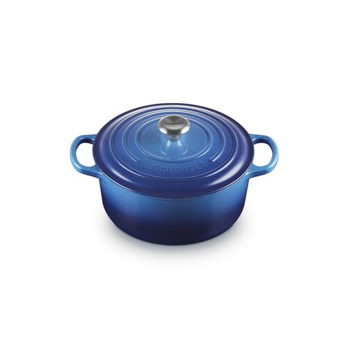 Le Creuset gietijzeren ronde braadpan 22 cm / 3.3 liter - azure