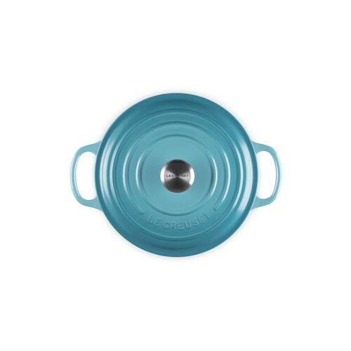 Le Creuset gietijzeren ronde braadpan 22 cm / 3.3 liter - caribbean blue