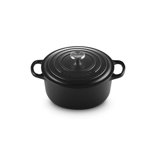 Le Creuset gietijzeren ronde braadpan 22 cm / 3.3 liter - mat zwart