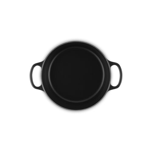 Le Creuset gietijzeren ronde braadpan 22 cm / 3.3 liter - mat zwart
