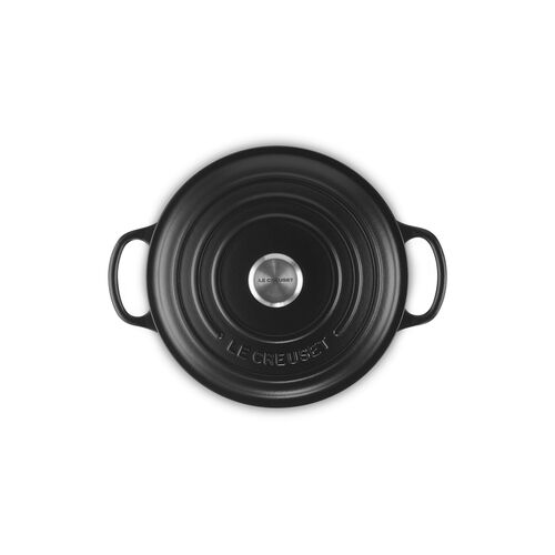 Le Creuset gietijzeren ronde braadpan 22 cm / 3.3 liter - mat zwart