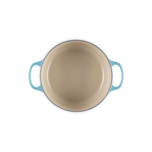 Le Creuset gietijzeren ronde braadpan 24 cm / 4.2 liter - caribbean blue