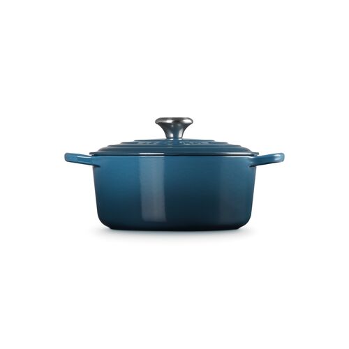 Le Creuset gietijzeren ronde braadpan 24 cm / 4.2 liter - deep teal
