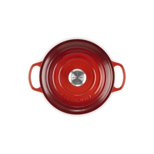 Le Creuset gietijzeren ronde braadpan 24 cm / 4.2 liter - kersenrood