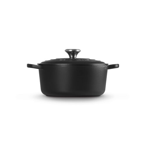 Le Creuset gietijzeren ronde braadpan 24 cm / 4.2 liter - mat zwart