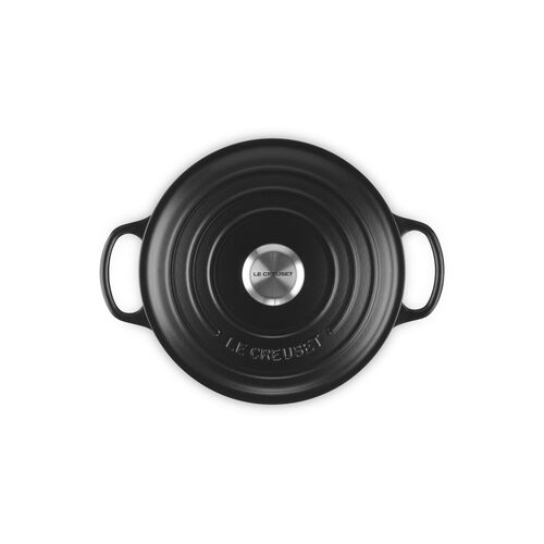 Le Creuset gietijzeren ronde braadpan 24 cm / 4.2 liter - mat zwart