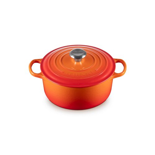 Le Creuset gietijzeren ronde braadpan 24 cm / 4.2 liter - oranjerood