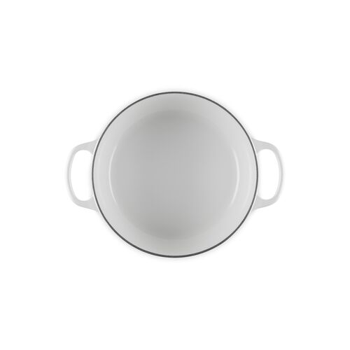 Le Creuset gietijzeren ronde braadpan 24 cm / 4.2 liter - wit