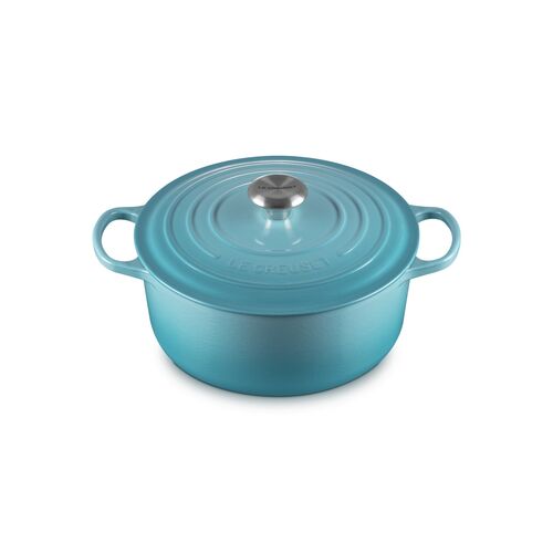Le Creuset gietijzeren ronde braadpan 26 cm / 5.3 liter - caribbean blue