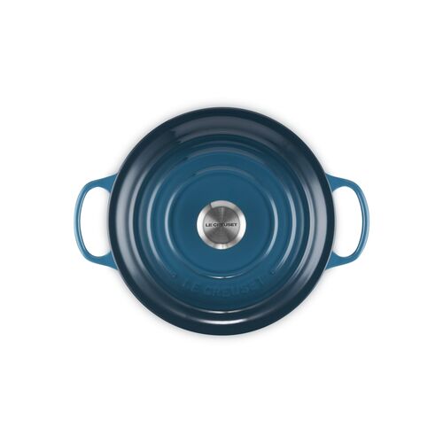 Le Creuset gietijzeren ronde braadpan 26 cm / 5.3 liter - deep teal