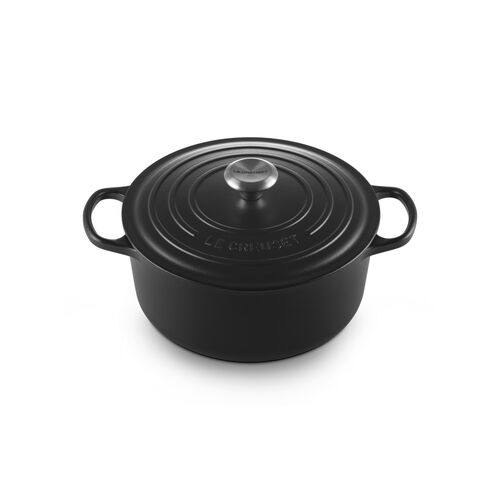 Le Creuset gietijzeren ronde braadpan 26 cm / 5.3 liter - mat zwart