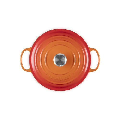 Le Creuset gietijzeren ronde braadpan 26 cm / 5.3 liter - oranjerood