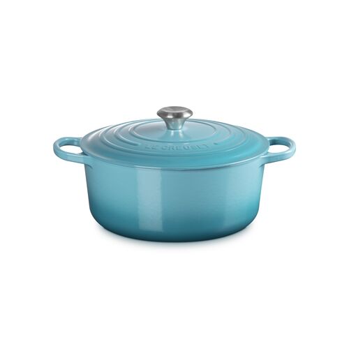 Le Creuset gietijzeren ronde braadpan 28 cm / 6.7 liter - caribbean blue