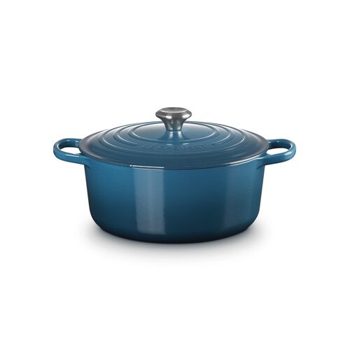 Le Creuset gietijzeren ronde braadpan 28 cm / 6.7 liter - deep teal