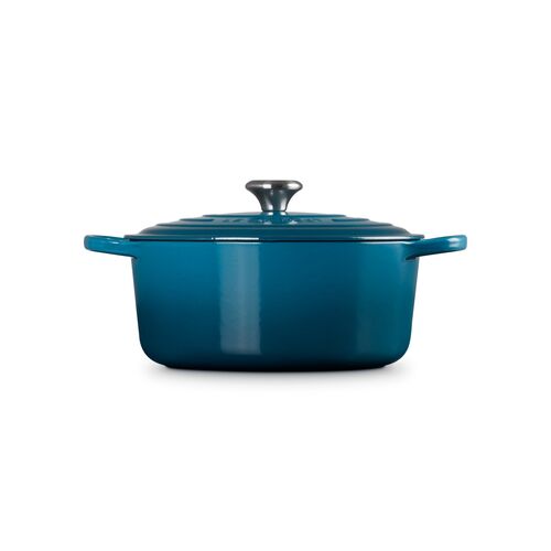 Le Creuset gietijzeren ronde braadpan 28 cm / 6.7 liter - deep teal