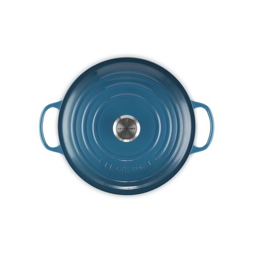 Le Creuset gietijzeren ronde braadpan 28 cm / 6.7 liter - deep teal