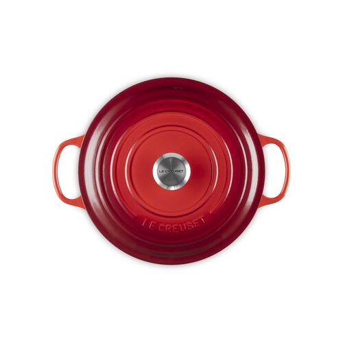 Le Creuset gietijzeren ronde braadpan 28 cm / 6.7 liter - kersenrood